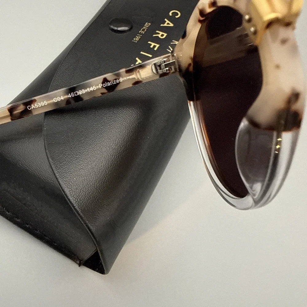 Carfia Ca5395 Authentic tortoise Italian Sunglasses 46-23-145 & Case & Cloth NWT